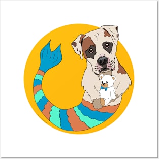 Peetie the Pitbull Mermutt Posters and Art